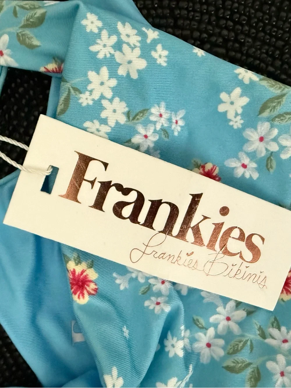 Frankie's Bikinis Blue Floral Kids Accessory with Pink & White Flowers